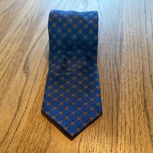 Brioni Blue Geometric Silk Tie